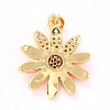 Real 18K Gold Plated Brass Micro Pave Cubic Zirconia Pendants ZIRC-L100-087G-08-4
