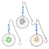 3Pcs Glass Pendant Decorations HJEW-FH00050-1