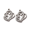 304 Stainless Steel Clay Rhinestone Pendants STAS-P406-17D-P-1