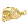 Brass Micro Pave Cubic Zirconia Pendants KK-K339-11G-01-2
