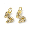 Real 18K Gold Plated Brass Micro Pave Clear Cubic Zirconia Charms KK-E068-VB411-10-2