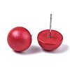 Pearlized Half Round Schima Wood Earrings for Girl Women EJEW-N048-001-11-2