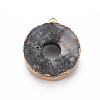 Edge Golden Plated Natural Druzy Agate Pendants LS-G-S359-185-3