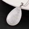 Teardrop Platinum Tone Brass Crystal Pendants G-F267-07M-1