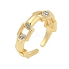 Brass Micro Pave Cubic Zirconia Open Cuff Ring for Women RJEW-F177-03GP-09-2