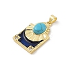 Synthetic Turquoise Pendants KK-U047-20G-02-2