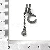 Brass Micro Pave Clear Cubic Zirconia Pendants CU-CBA9FFD-02B-3