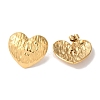 Textured Heart Ion Plating(IP) 304 Stainless Steel Stud Earrings for Women EJEW-L287-032G-2