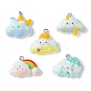 5Pcs 5 Colors Opaque Resin Pendants RESI-FS0001-67B-1