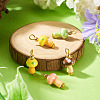 5Pcs Handmade Porcelain Pendants PALLOY-TAC0294-5