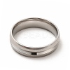 Non-Tarnish 201 Stainless Steel Grooved Finger Ring Settings STAS-P323-05P-2