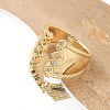 Brass Micro Pave Clear Cubic Zirconia Cuff Finger Rings for Women RJEW-B112-14G-3