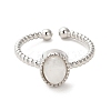 Natural Moonstone Open Cuff Ring RJEW-M166-04P-A-2
