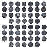 26Pcs 26 Styles Flat Round with Letter Wooden Cabochons WOOD-GA0001-28-1
