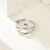 304 Stainless Steel Cuff Rings for Women LS-RJEW-G338-21P-1