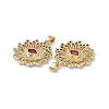 Brass Colorful Cubic Zirconia Pendants KK-E068-VA220-2-3
