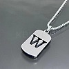 Rectangle with Laser Cut Letter 201 Stainless Steel Initial Pendant Necklaces WGA5E8C-23-1