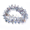 Electroplate Glass Faceted Teardrop Beads Strands EGLA-D014-28-1