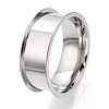 201 Stainless Steel Grooved Finger Ring Settings STAS-WH0047-8mm-23S-2