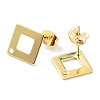 201 Stainless Steel Rhombus Stud Earring Findings STAS-K259-21G-2