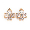 Brass Micro Pave Clear Cubic Zirconia Charms KK-S360-142-NF-1