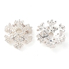 Brass Micro Pave Clear Cubic Zirconia Bead Caps KK-K378-48B-S-1