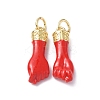 Eco-Friendly Rack Plating Brass Enamel Pendants X-KK-F845-36G-01-1