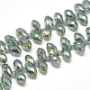 Electroplate Glass Beads Strands EGLA-S142-6x12mm-M-3