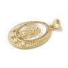 Brass Micro Pave Clear Cubic Zirconia Pendants KK-U046-07G-2