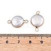 Electroplated Natural Keshi Pearl Flat Round Connector Charms PEAR-S018-02C-03-3
