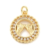 Brass Micro Pave Clear Cubic Zirconia Pendants KK-U007-01G-06-1