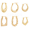 6 Pairs 6 Style304 Stainless Steel Hoop Earrings for Women EJEW-BBC0001-95-6