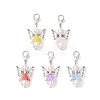Angel Glass & Shell Pearl Bead Pendant Decorations HJEW-JM02964-2