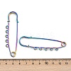 Ion Plating(IP) 304 Stainless Steel Safety Pins Brooch Findings STAS-K252-05C-RC-3