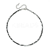Faceted Rondelle Glass Beaded Necklace for Women NJEW-M208-01D-3