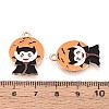 Halloween Theme Alloy Enamel Pendants ENAM-T022-55G-01-3