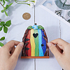 Wood Fairy Door for Garden Yard Tree Decoration AJEW-WH20002-58C-3