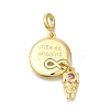 Brass Cubic Zirconia European Dangle Charms KK-R002-23G-02-1