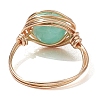 Round Natural Selenite Finger Rings RJEW-JR00763-5