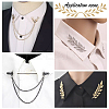   8Pcs 8 Style Antler & Wing & Triangle Hanging Chain Brooches JEWB-PH0001-30-2