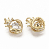 Brass Micro Pave Clear Cubic Zirconia Charms ZIRC-T011-20G-NF-3