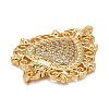 Rack Plating Brass Micro Pave Clear Cubic Zirconia Pendants KK-M229-40G-3
