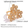 304 Stainless Steel Micro Pave Cubic Zirconia Cuff Open Rings FS-WG339F8-02-1
