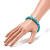 Synthetic Turquoise(Dyed) Skull Stretch Bracelet BJEW-JB08068-01-3