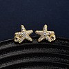 Brass Micro Pave Clear Cubic Zirconia Earrings LS-EJEW-D328-03G-02-1