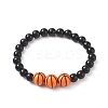 Acrylic Basketball Beaded Stretch Bracelets BJEW-JB09197-4