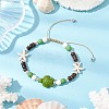 Synthetic Turquoise Braided Bead Bracelets BJEW-JB11093-2