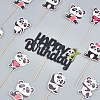 Olycraft DIY Paper Panda Cake Insert Card Decoration Set AJEW-OC0002-75-4