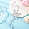 Glass Beads & 201 Stainless Steel Butterfly Hanging Suncatchers HJEW-JM04761-01-1