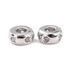 Brass Micro Pave Clear Cubic Zirconia Beads ZIRC-P091-01B-P-RS-1